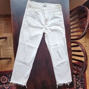 Citizens of Humanity White Florence High Rise Crop Premium Denim Jeans Size 30